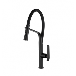 Aqua Matte Black Round Sink Mixer